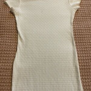 Fashion Nova Cream Textured Knit Dress